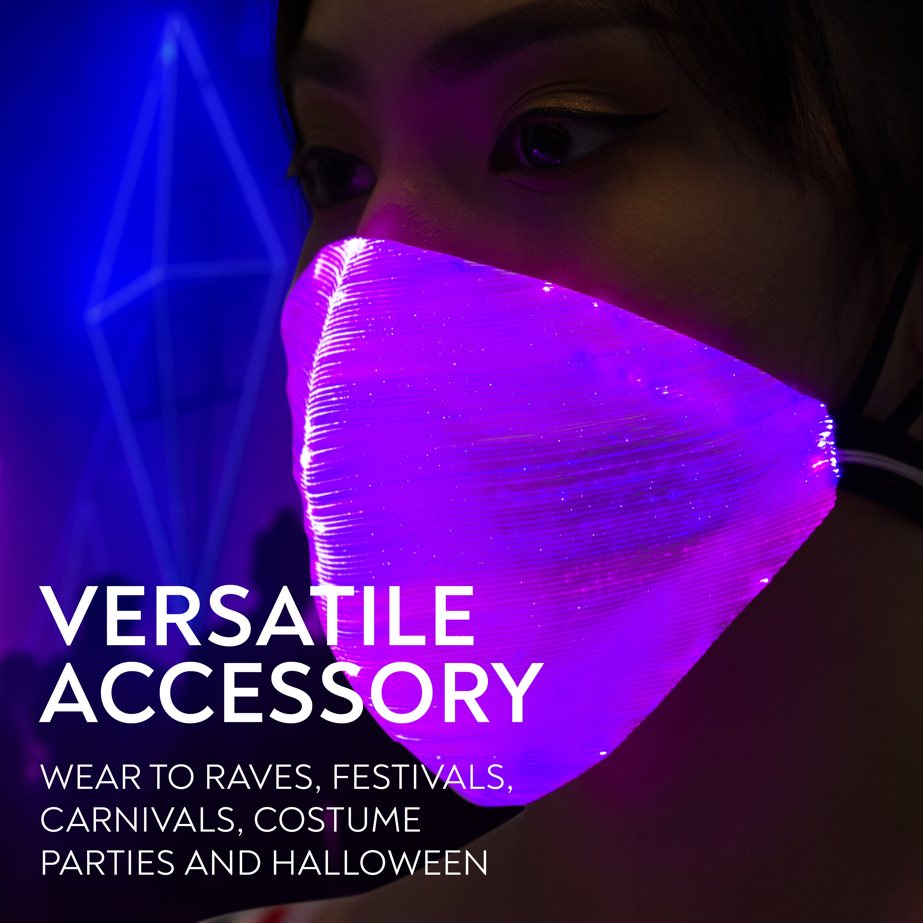 LED Light Up Mask - EDM Rave Masks for Men & Women - Glowing Lights Face Bandana - Party Costume Glow Mask - 7 Color Light Mask… - SoJourner Bags