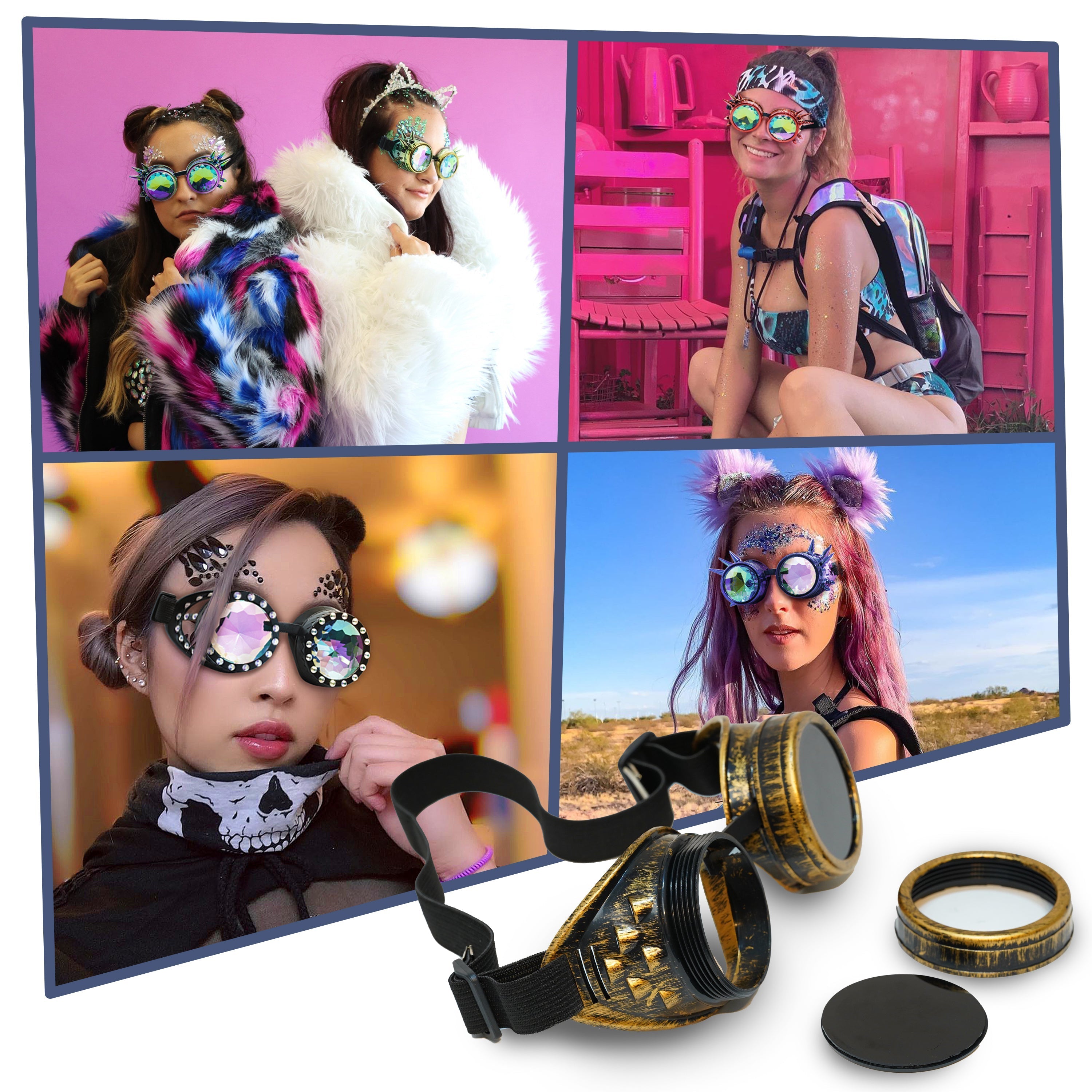 Steampunk Goggles and Kaleidoscope Glasses - SoJourner Bags