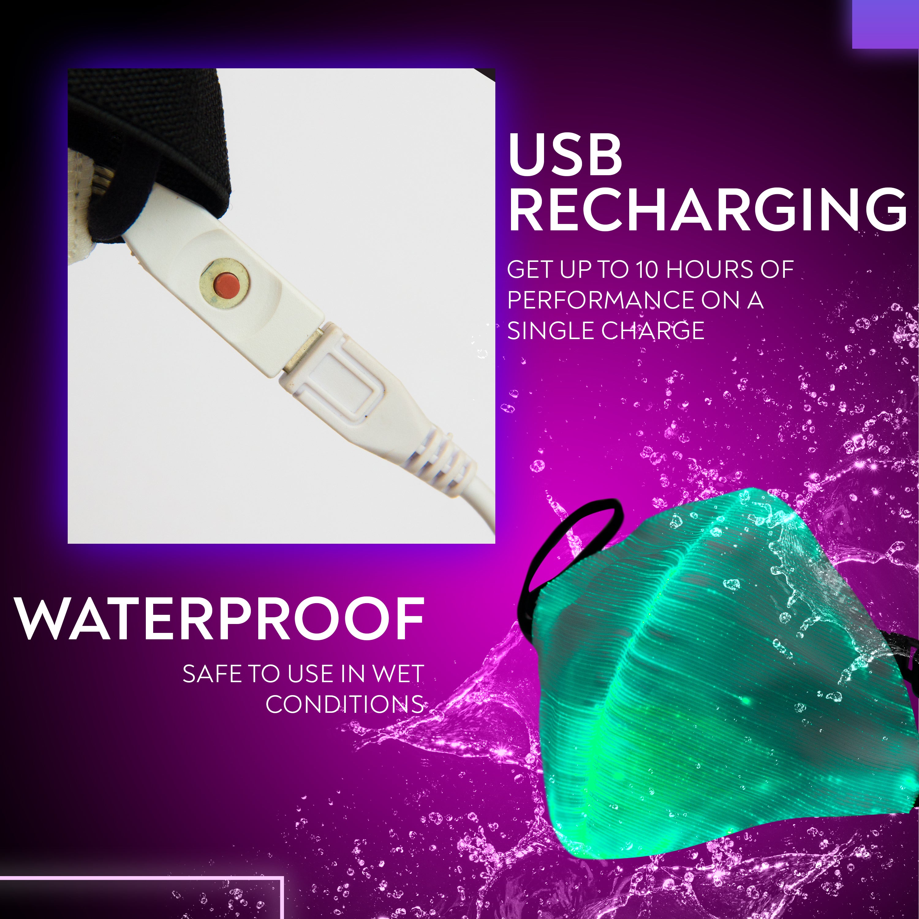 LED Light Up Mask - EDM Rave Masks for Men & Women - Glowing Lights Face Bandana - Party Costume Glow Mask - 7 Color Light Mask… - SoJourner Bags