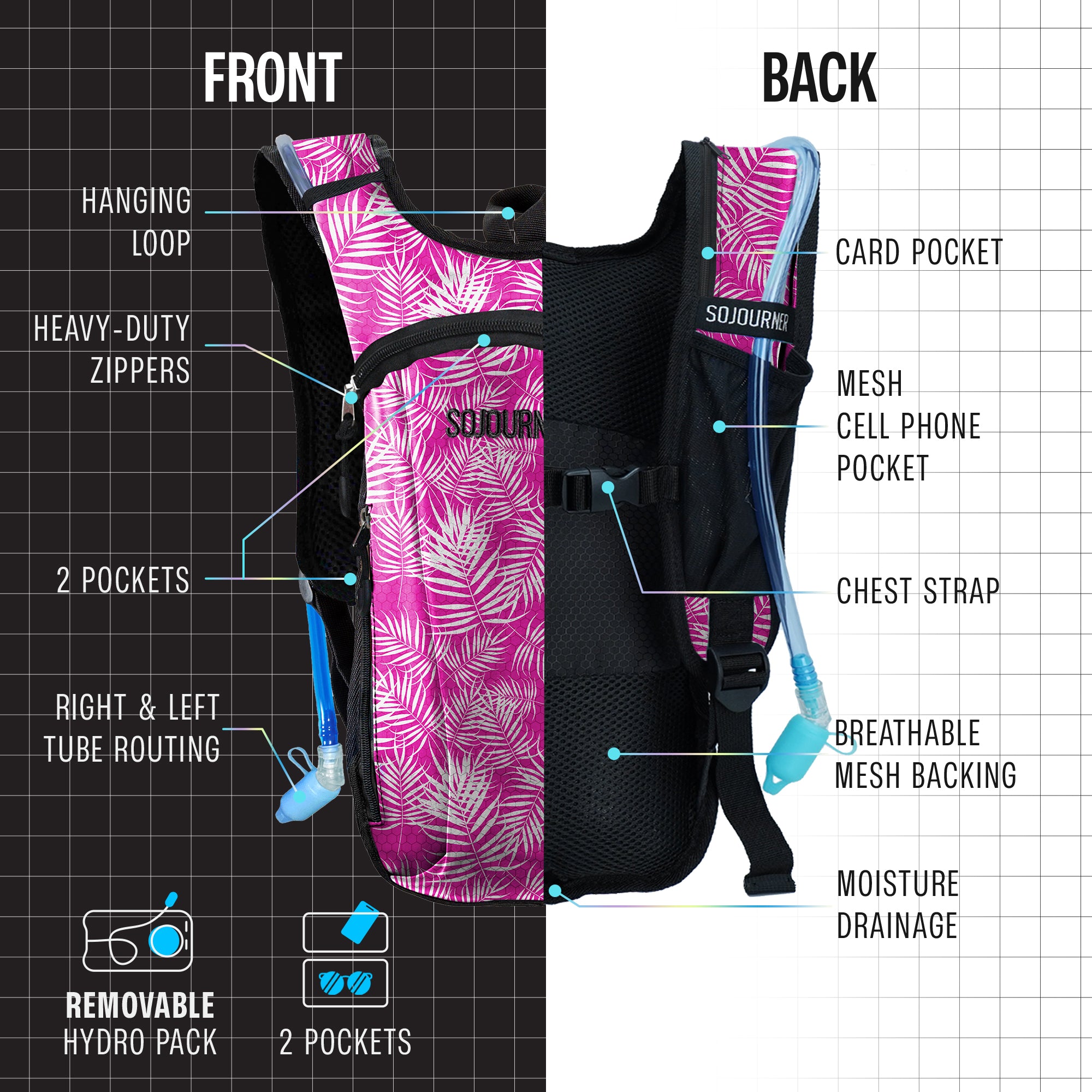 Hydration Pack Backpack (Small) - SoJourner Bags