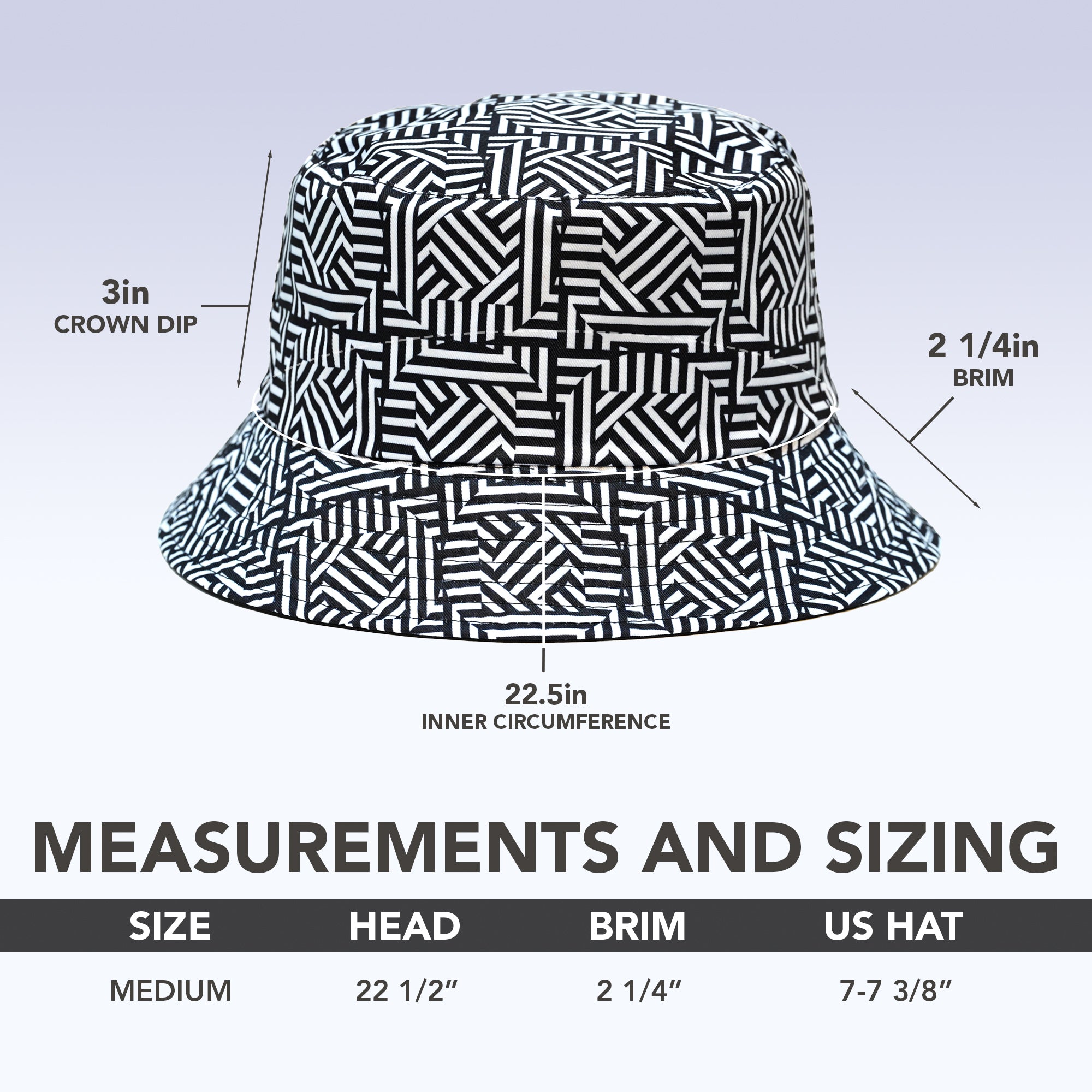Rave Bucket Hat for Women & Men - Black & White Checkered - SoJourner Bags