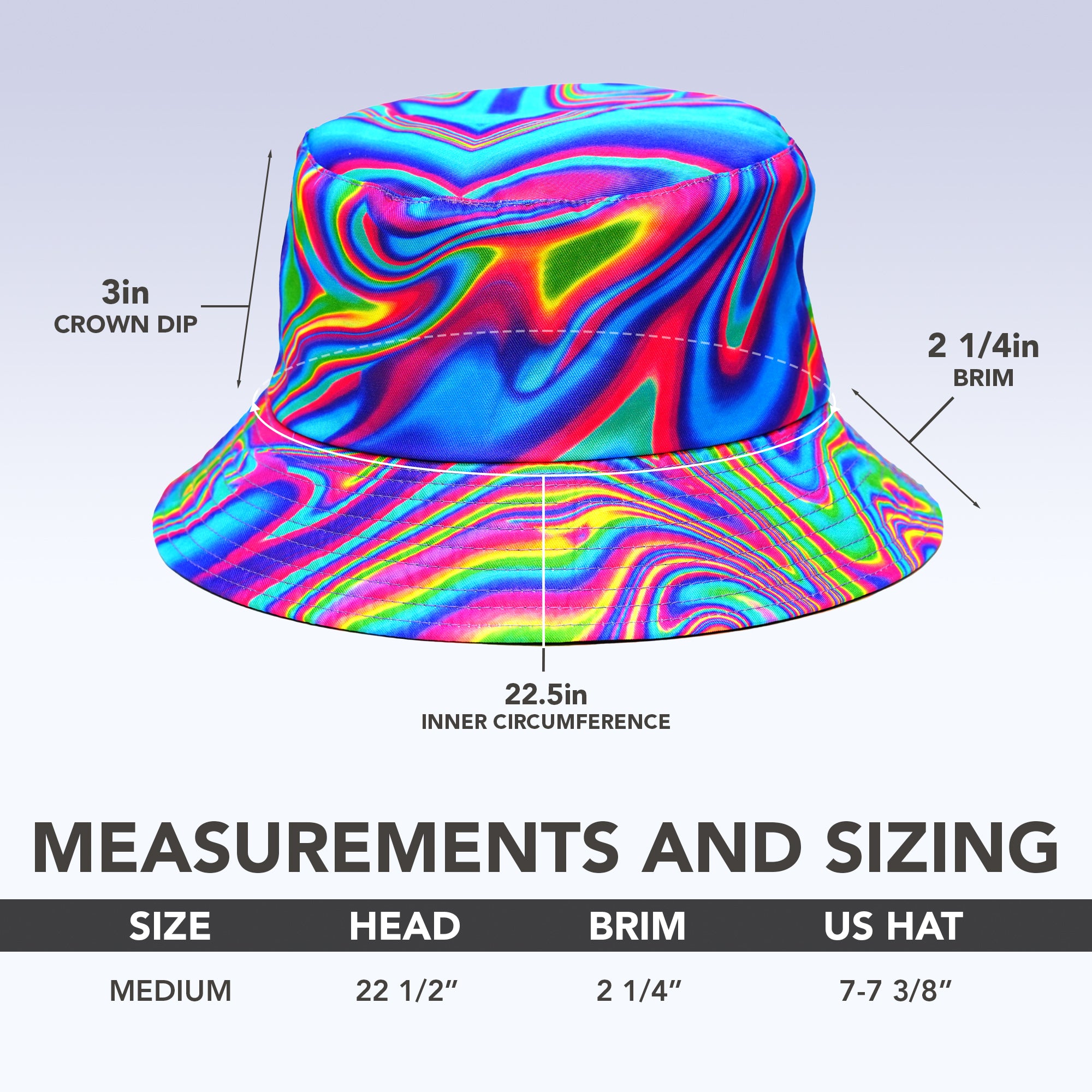Rave Bucket Hat for Women & Men - Psychedelic - SoJourner Bags