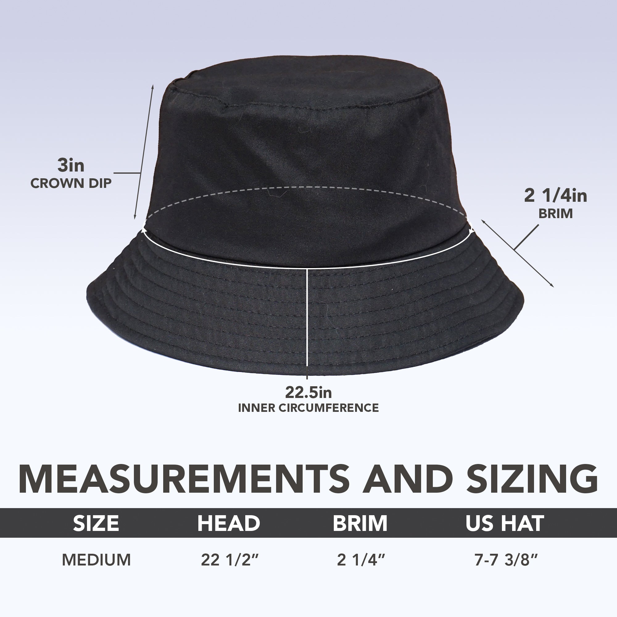 Rave Bucket Hat for Women & Men - Solid Black - SoJourner Bags