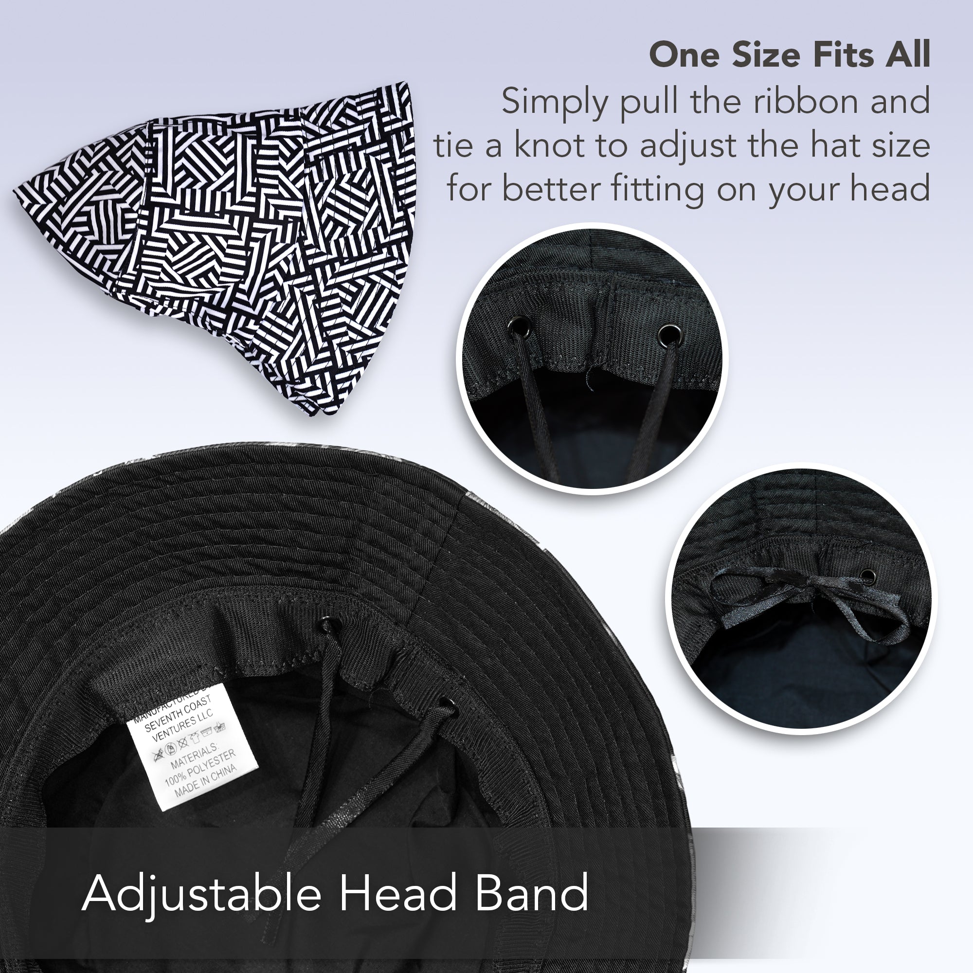 Rave Bucket Hat for Women & Men - Black & White Checkered - SoJourner Bags