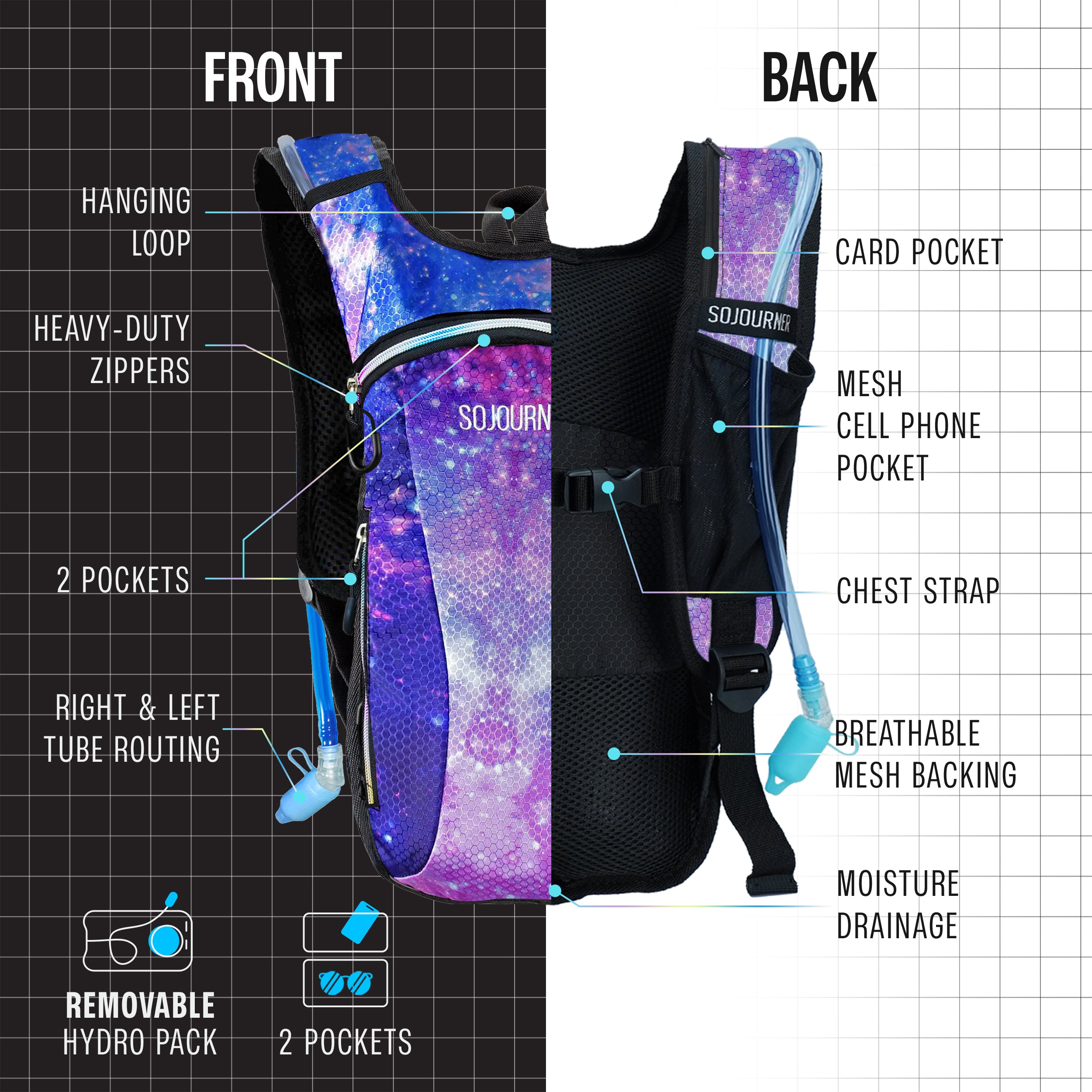 Hydration Pack Backpack (Small) - SoJourner Bags