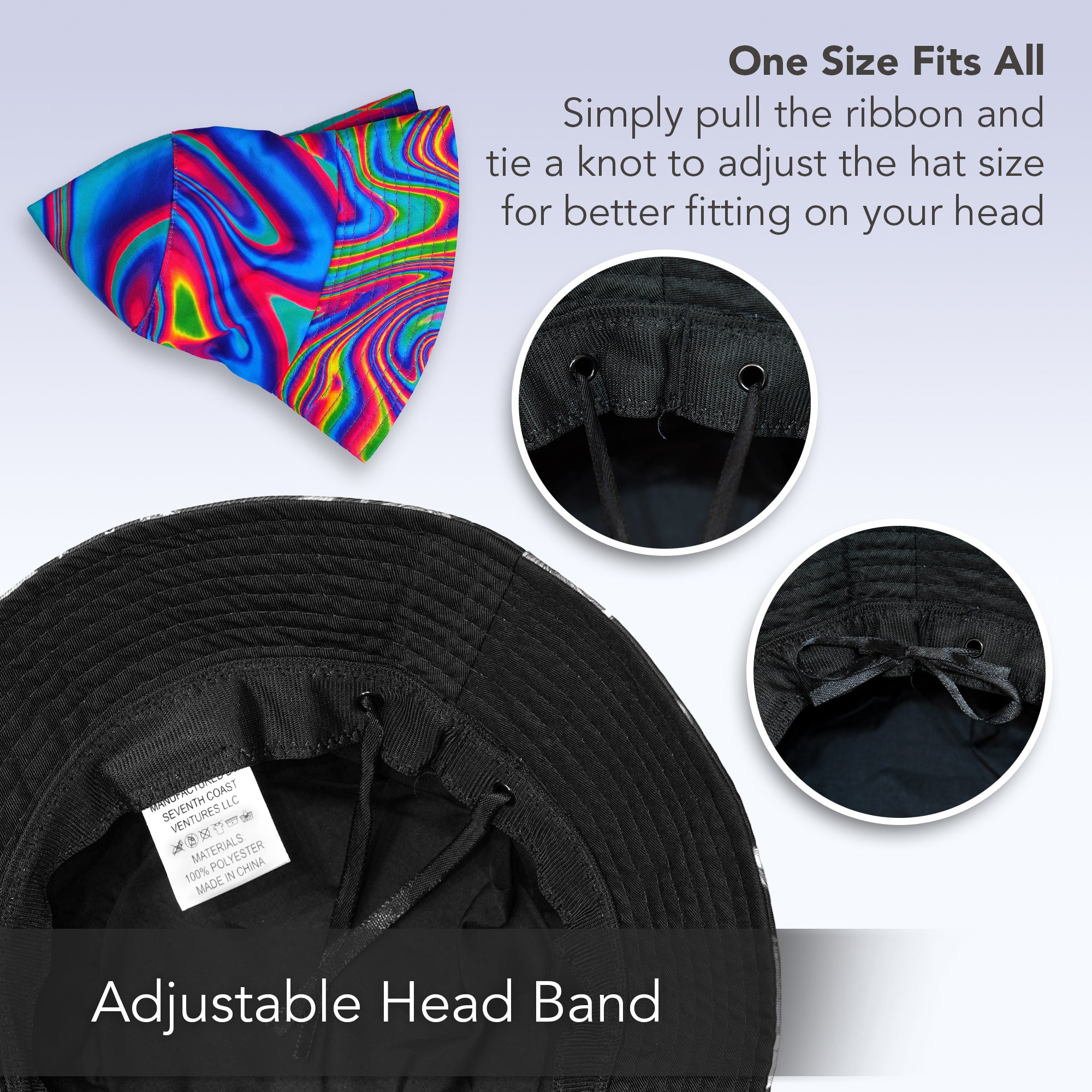 Rave Bucket Hat for Women & Men - Psychedelic - SoJourner Bags