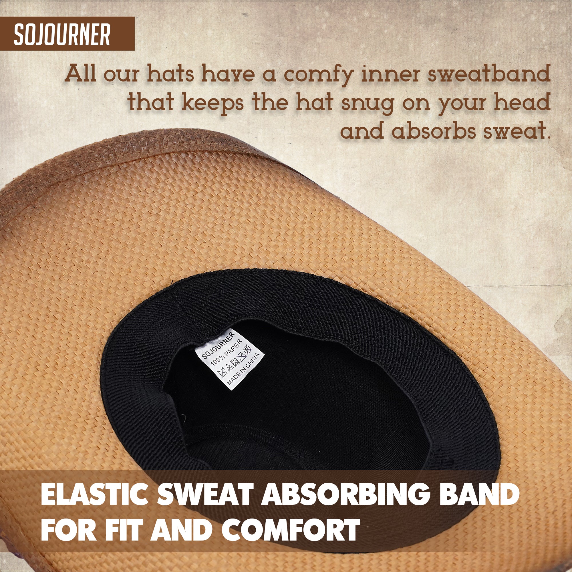 Men & Women's Cowboy Cowgirl Hat - Western Hats for Women, Adjustable Cowboy Hat Men with Wide Brim - SoJourner Bags