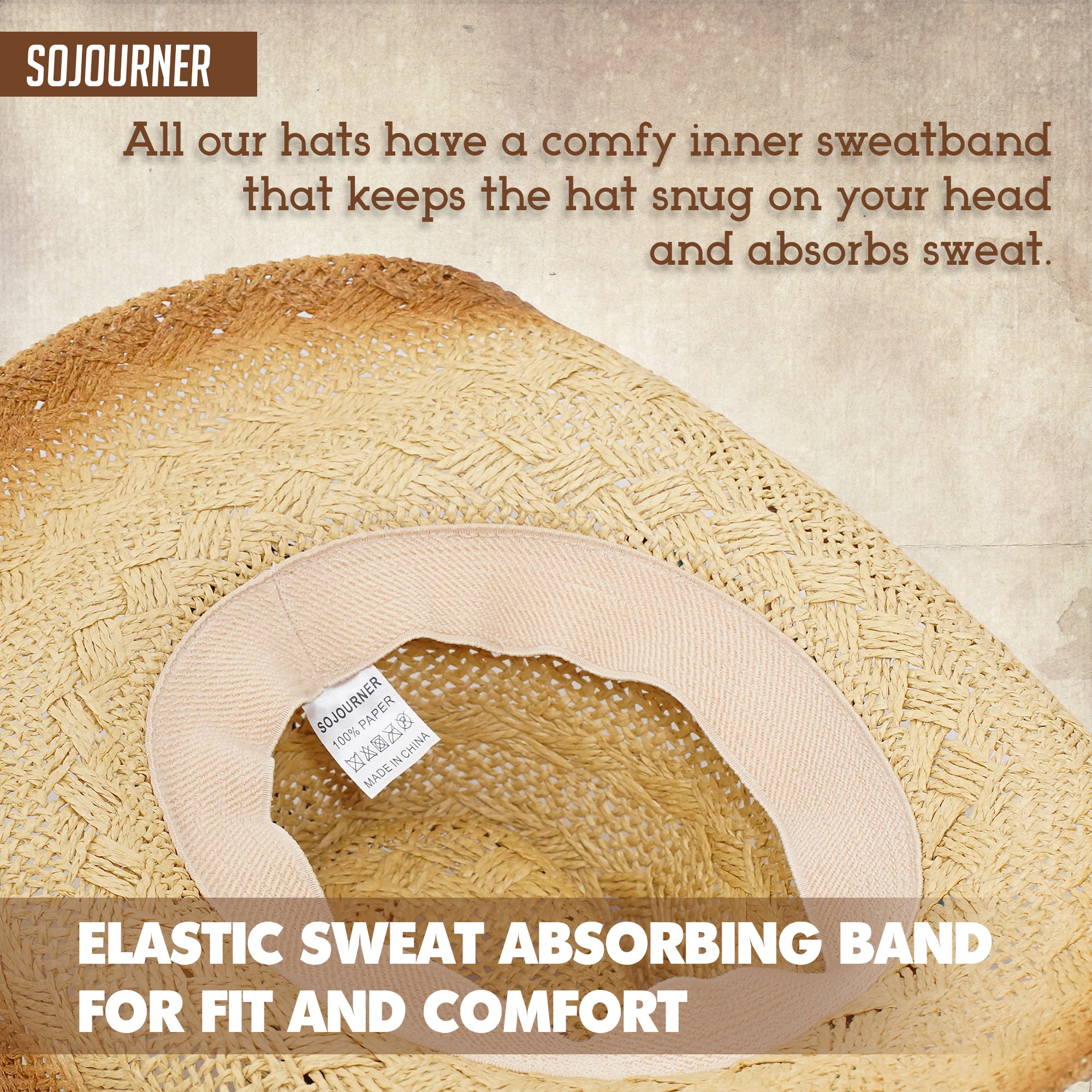 Men & Women's Cowboy Cowgirl Hat - Western Hats for Women, Adjustable Cowboy Hat Men with Wide Brim - SoJourner Bags