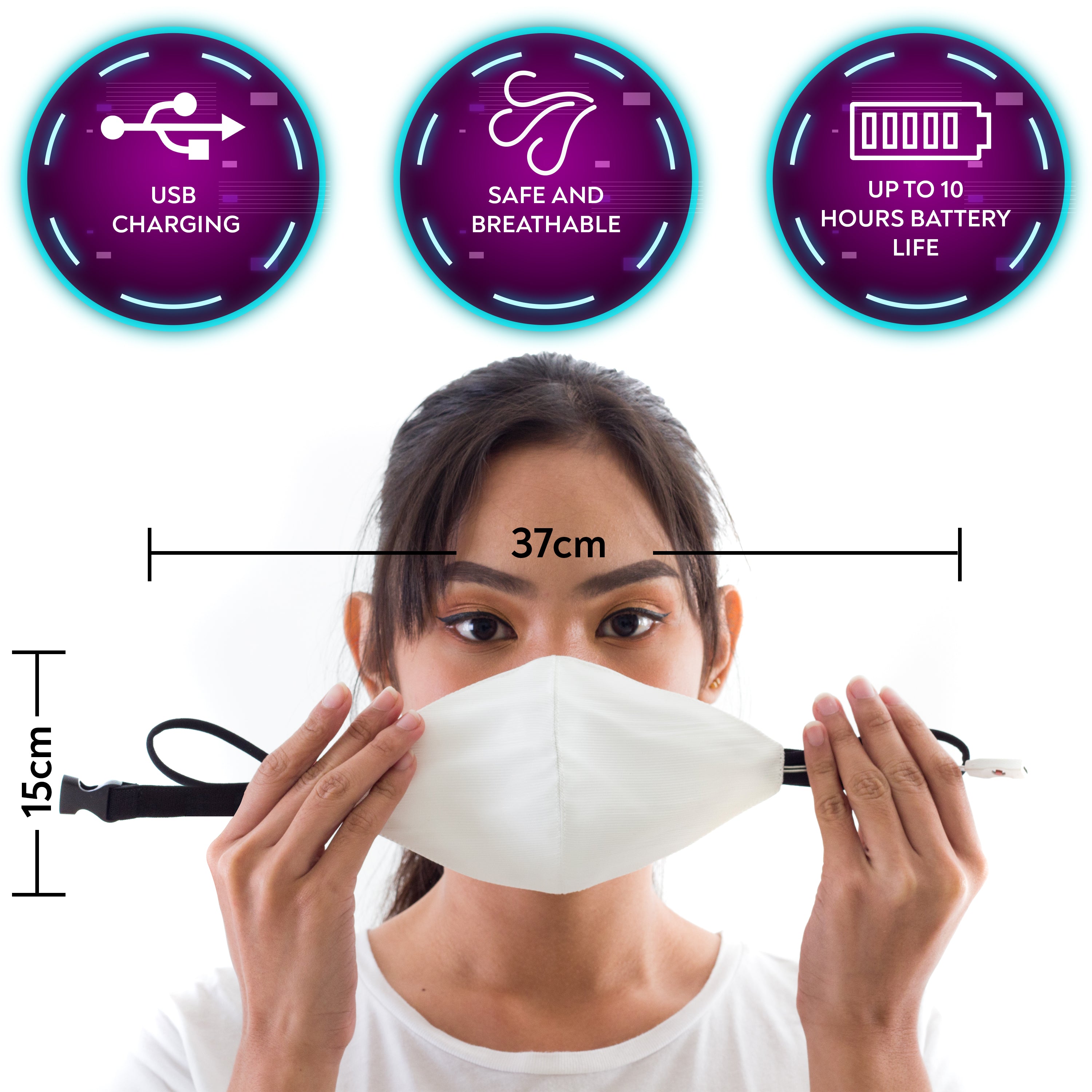 LED Light Up Mask - EDM Rave Masks for Men & Women - Glowing Lights Face Bandana - Party Costume Glow Mask - 7 Color Light Mask… - SoJourner Bags