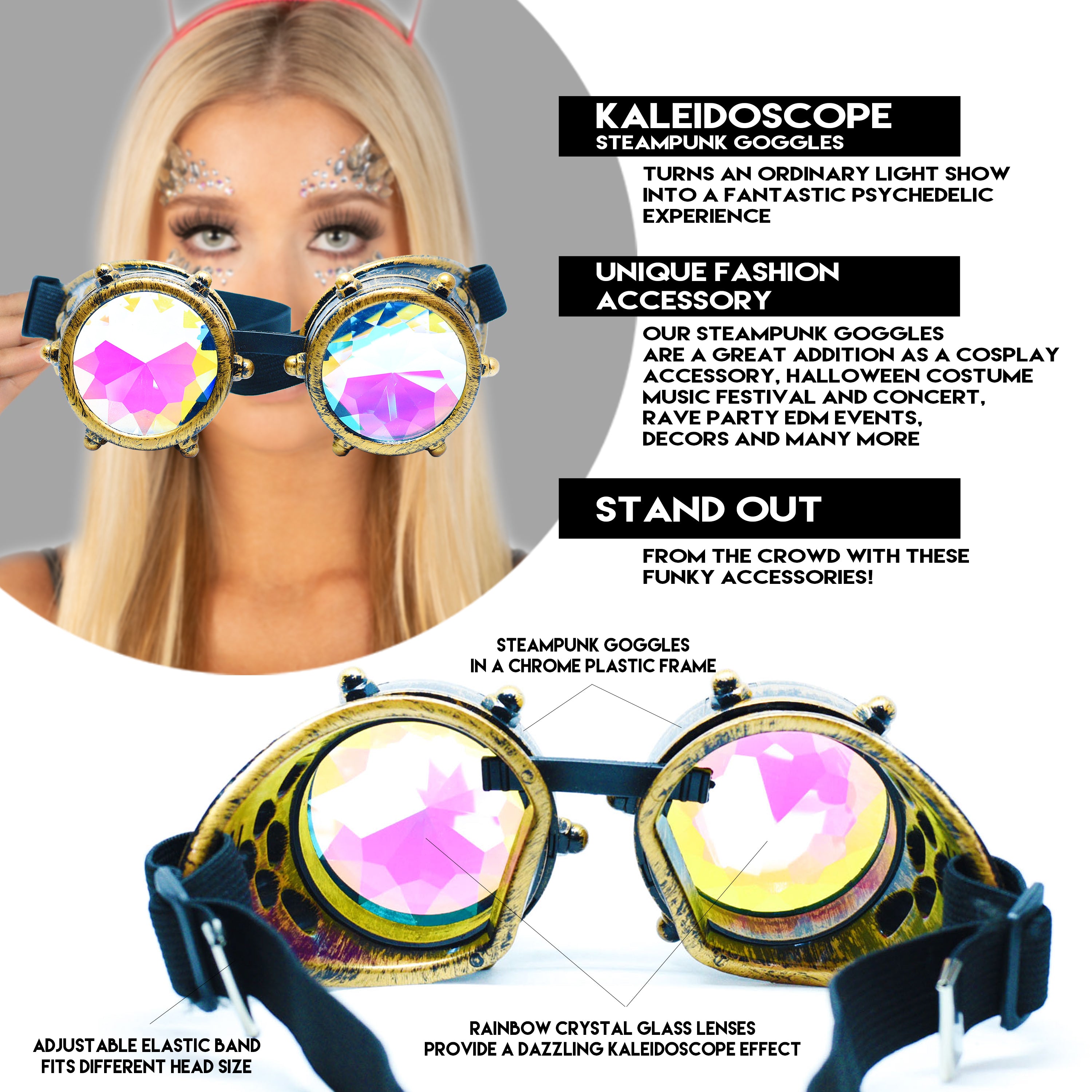 Steampunk Goggles and Kaleidoscope Glasses - SoJourner Bags