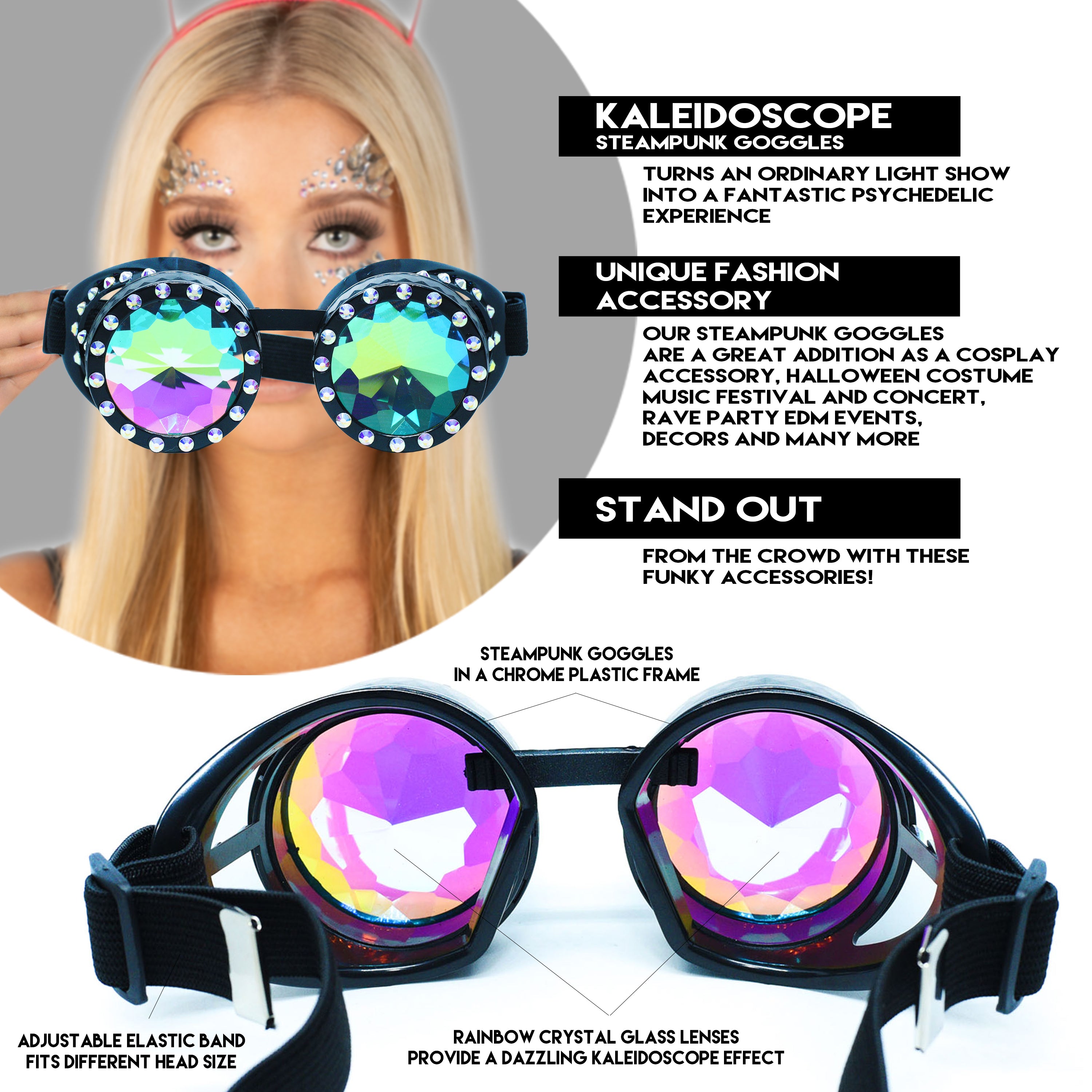 Steampunk Goggles and Kaleidoscope Glasses - SoJourner Bags