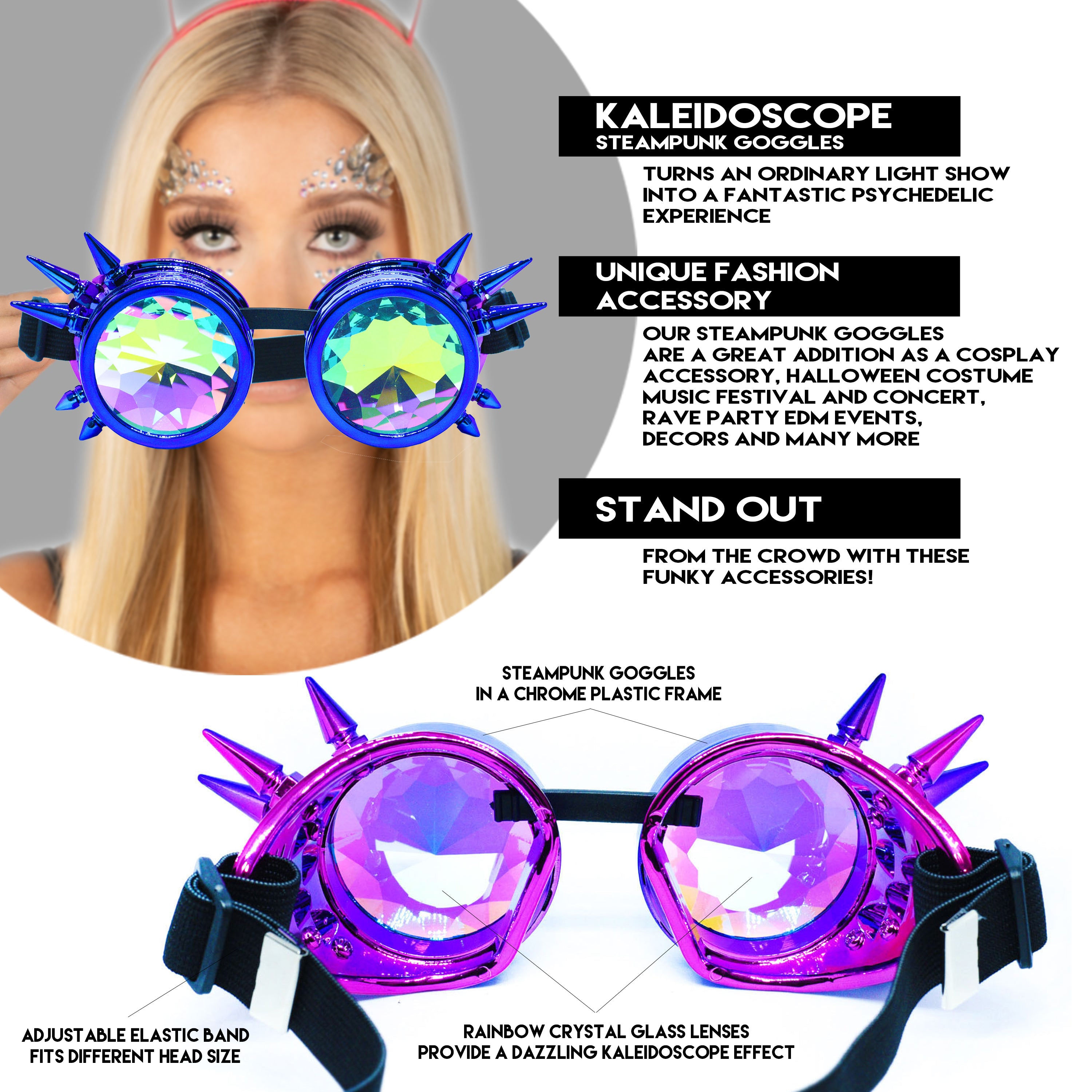 Steampunk Goggles and Kaleidoscope Glasses - SoJourner Bags