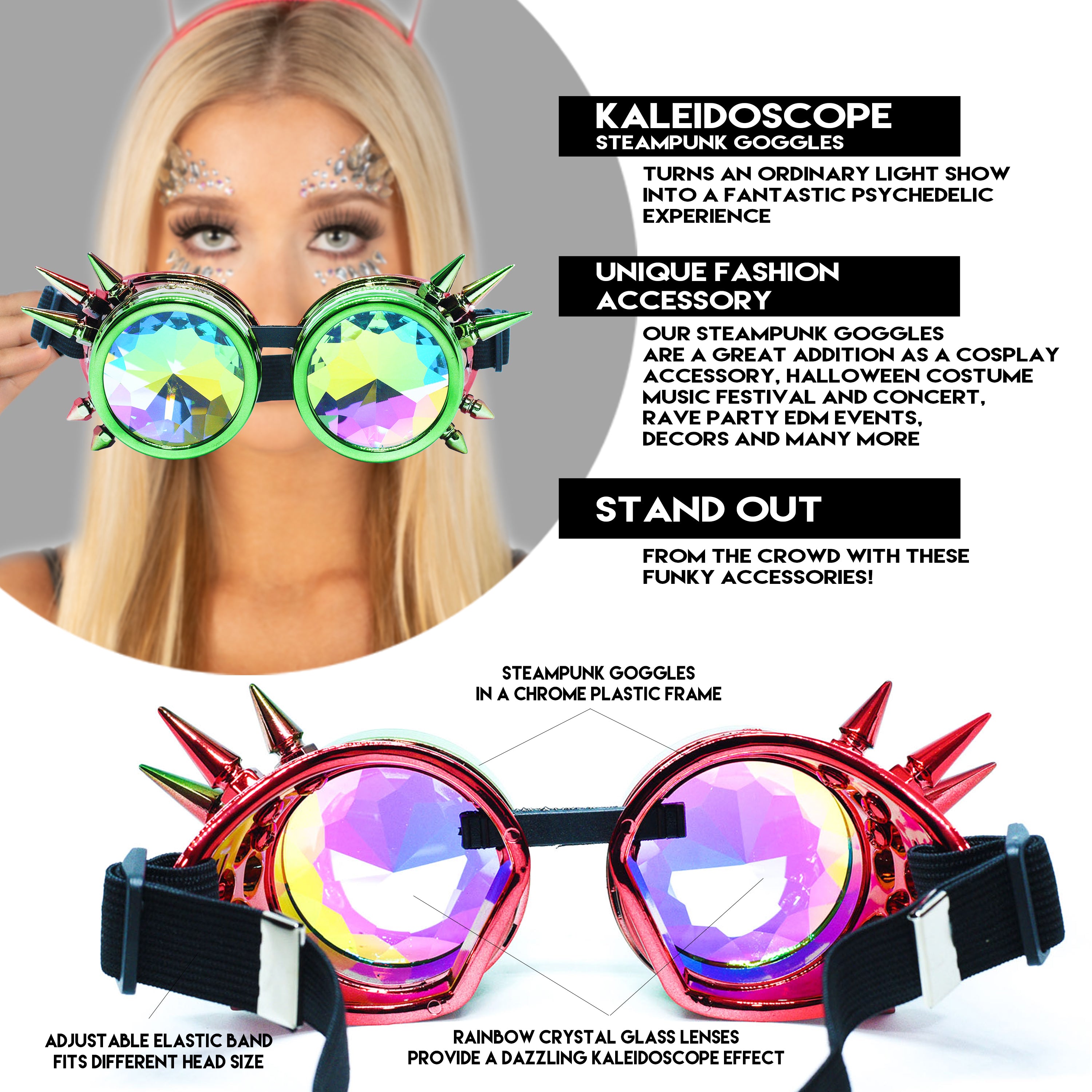 Steampunk Goggles and Kaleidoscope Glasses - SoJourner Bags