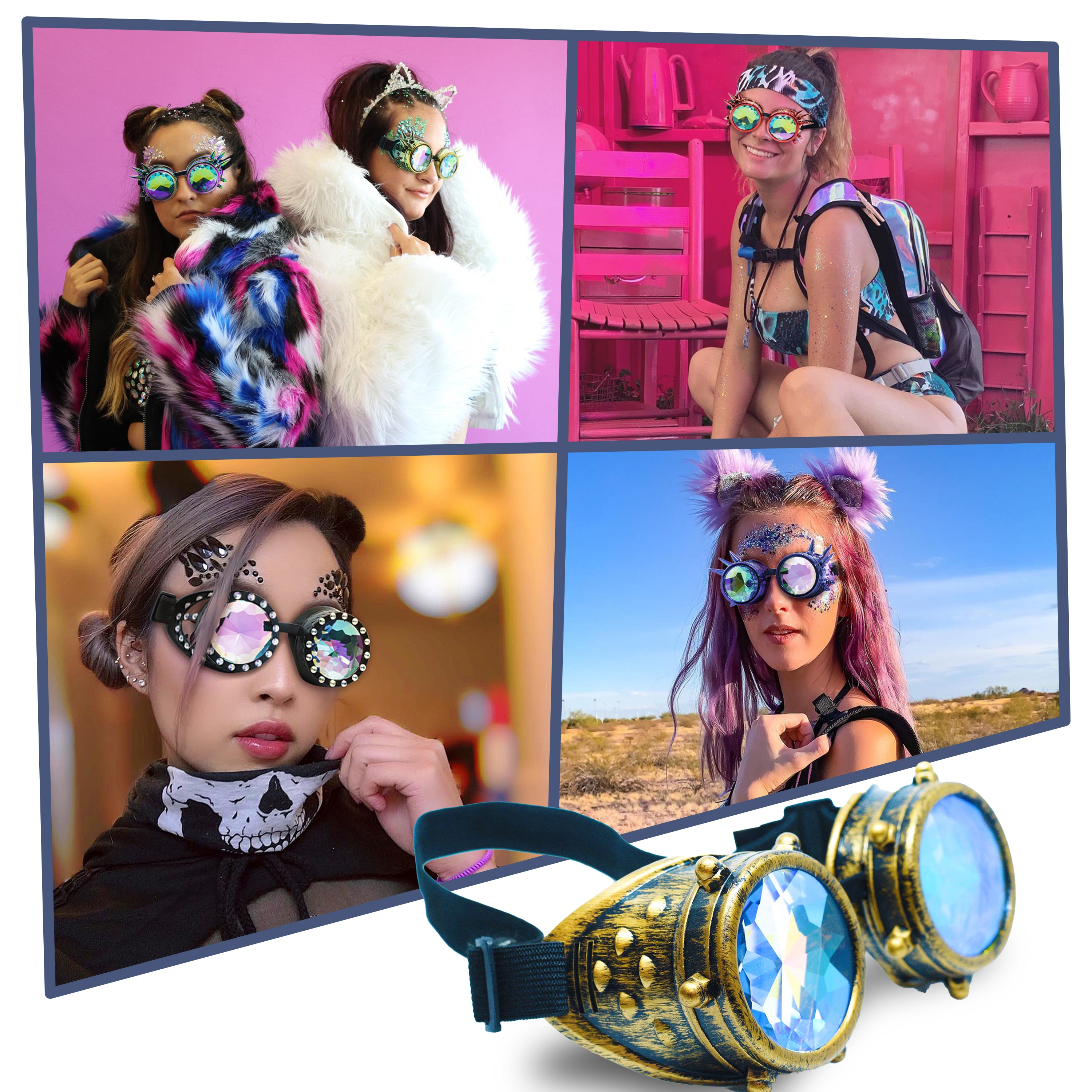 Steampunk Goggles and Kaleidoscope Glasses - SoJourner Bags